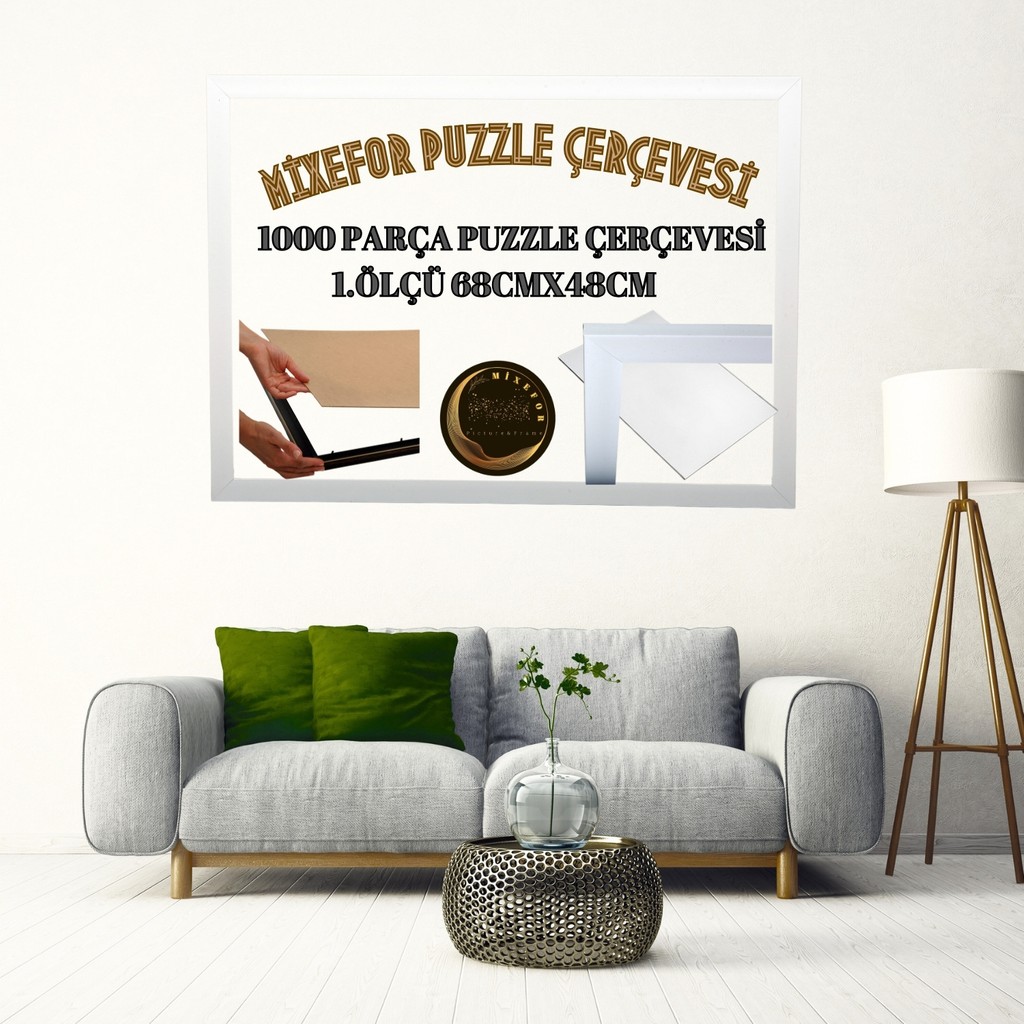 mixefor 1000 Parça Puzzle Yapboz Çerçevesi Ölçü 68CM x 48CM Ön Yüzeyinde Parlama Yapmayan Pleksi -RENK BEYAZ Anne Bebek Oyuncak Fiyatı