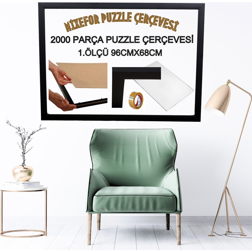 mixefor 2000 Parça Puzzle Çerçevesi 1.ölçü 96CM x 68CM - Siyah Anne Bebek Oyuncak Fiyatı