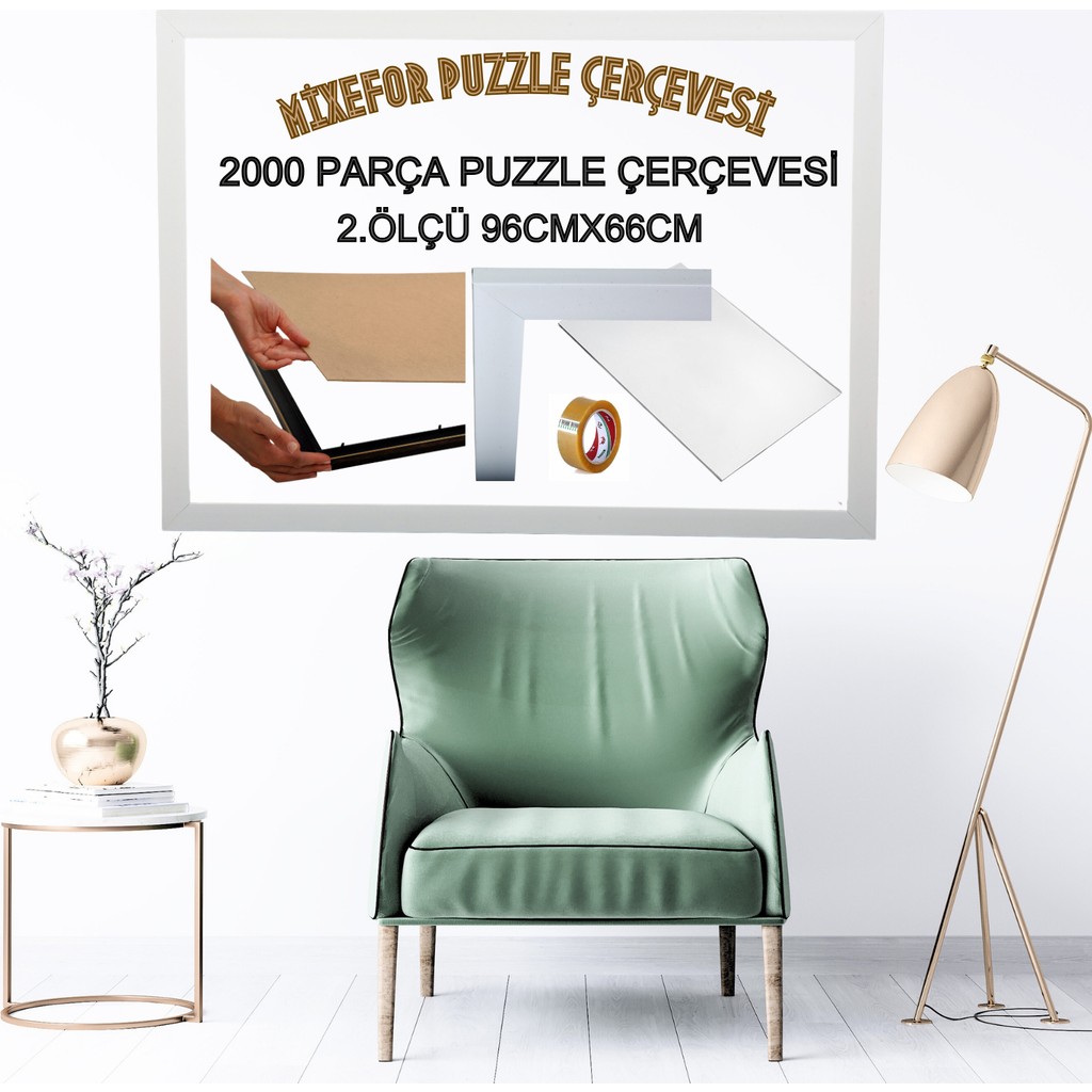 mixefor 2000 Parça Puzzle Çerçevesi 2.ölçü 96CM x 66CM - Beyaz Anne Bebek Oyuncak Fiyatı