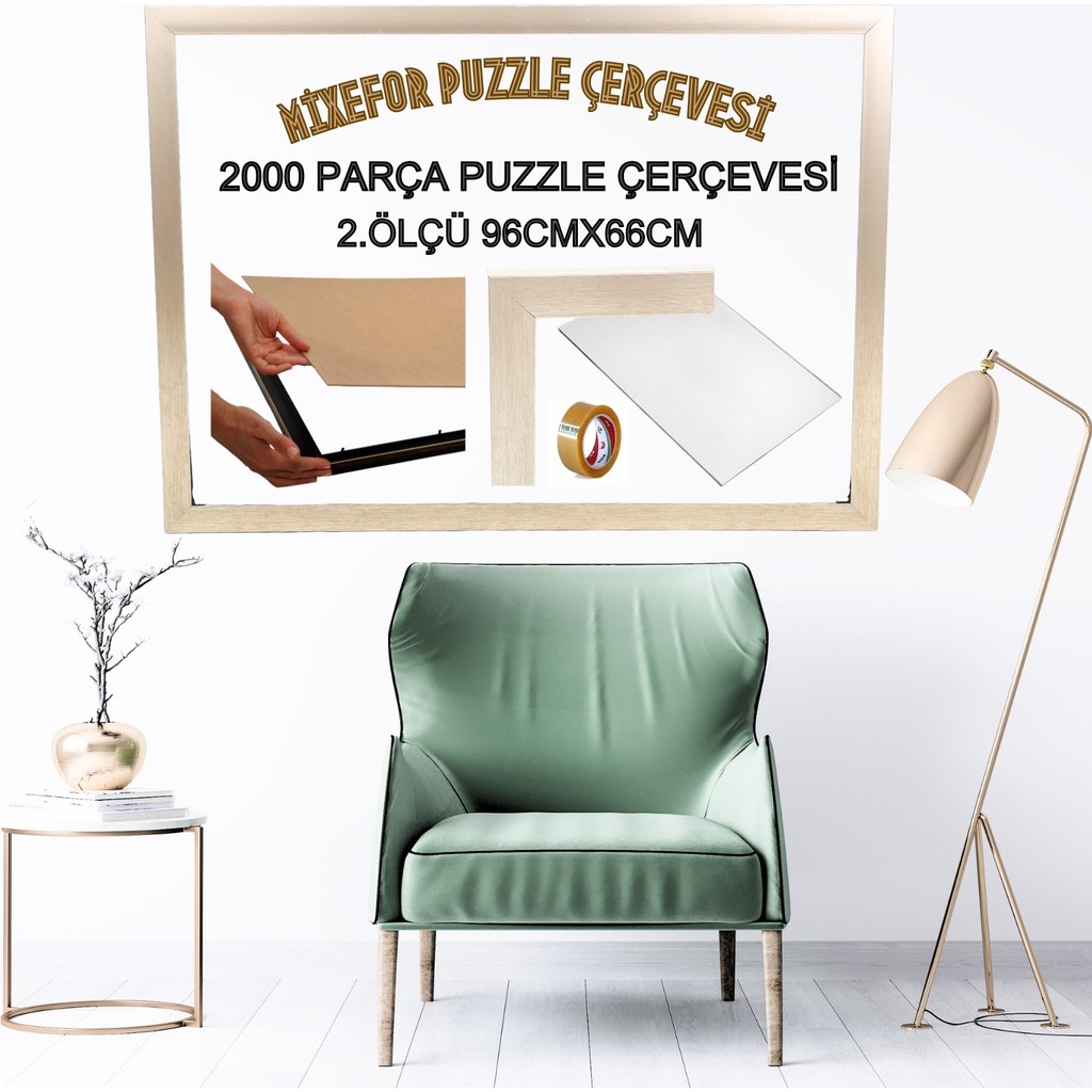 mixefor 2000 Parça Puzzle Çerçevesi 2.ölçü 96CM x 66CM - Gümüş Anne Bebek Oyuncak Fiyatı