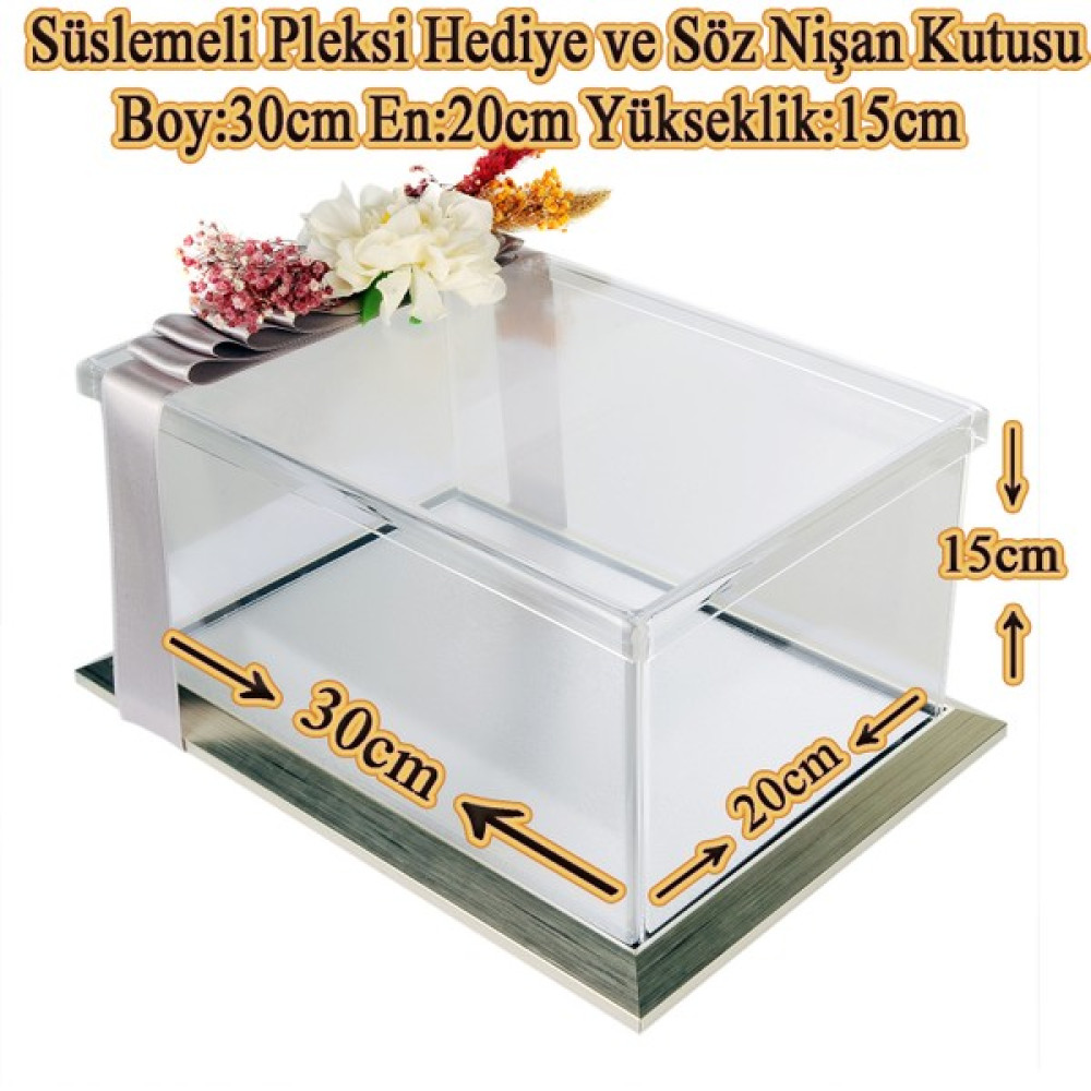 mixefor Nişan hediye kutusu -Özel Hediyelik Kutu -Ölçüler 30 cm x 20 cm x 15 cm -Pleksi Kutu Eşya Saklama Kutusu Fiyatı