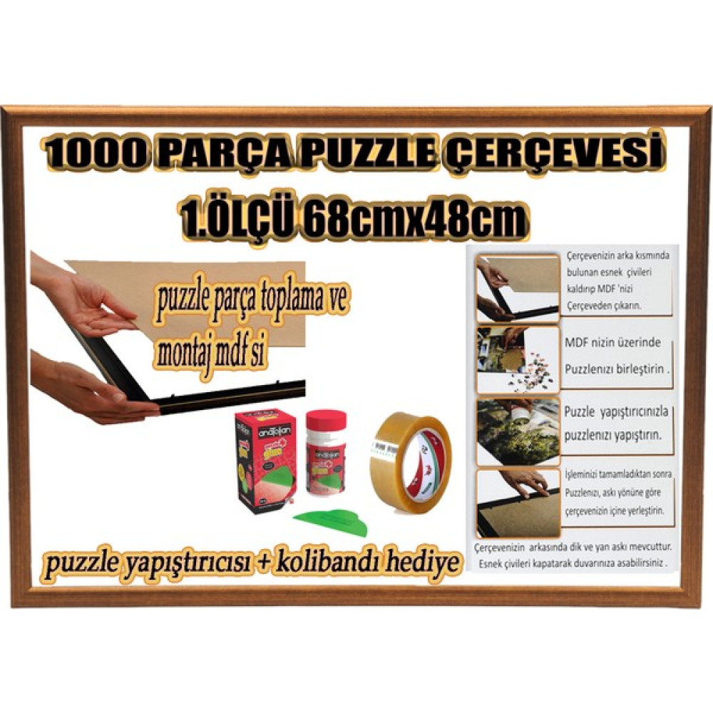 mixefor Puzzle Çerçevesi 1000 Parça -Camsız - 1.ölçü 68 cm x 48 cm - Renk Bronz -Çerçeve 23 mm - 1 Puzzle & Aksesuarları Fiyatı
