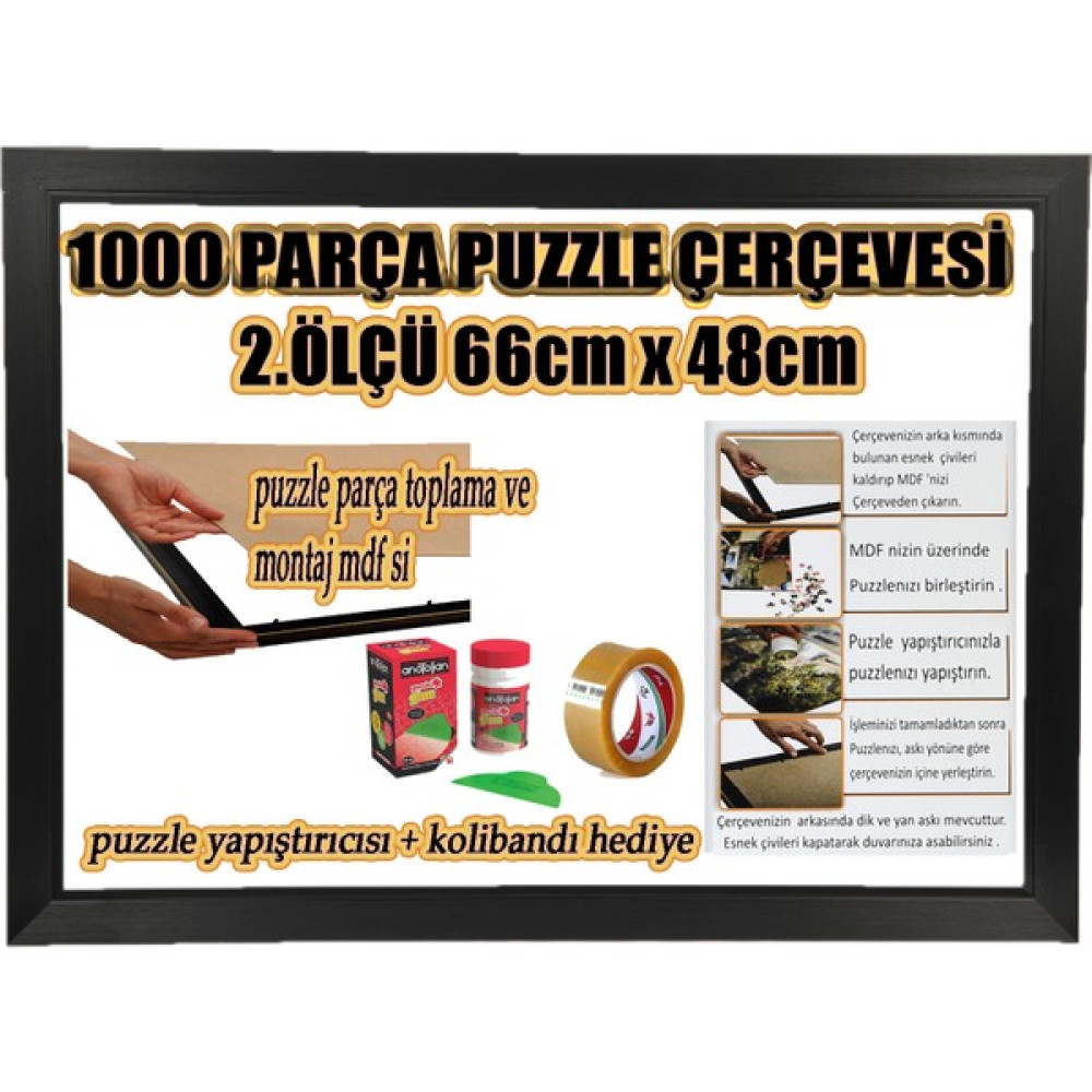 mixefor Puzzle Çerçevesi 1000 Parça Camsız 2. Ölçü 66 x 48 cm Renk Siyah Çerçeve 40 mm Puzzle & Aksesuarları Fiyatı