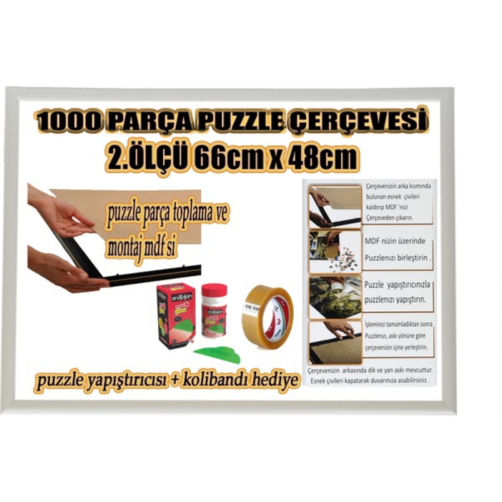 mixefor Puzzle Çerçevesi 1000 Parça - Camsız - 66 cm x 48 cm - Beyaz Renk -çerçeve 23 mm Puzzle & Aksesuarları Fiyatı