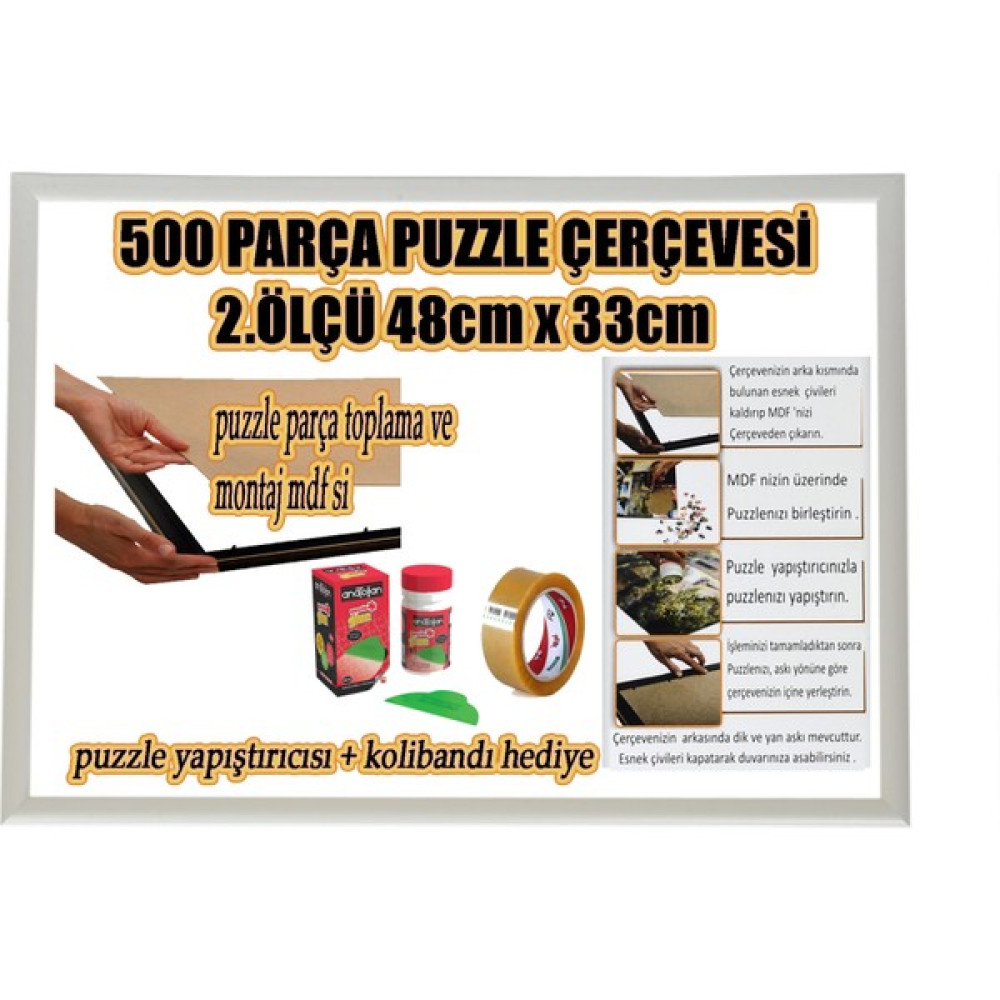 mixefor Puzzle Çerçevesi 48 x 33 cm Renk beyaz Çerçeve Genişliği 23 mm Puzzle & Aksesuarları Fiyatı