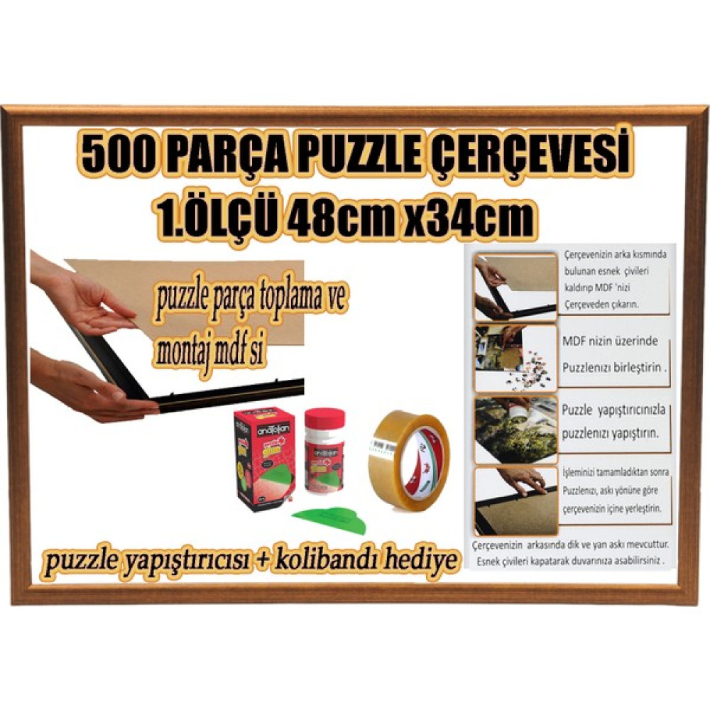 mixefor Puzzle Çerçevesi 48 x 34 cm renk bronz Çerçeve Genişliği 23 mm Puzzle & Aksesuarları Fiyatı