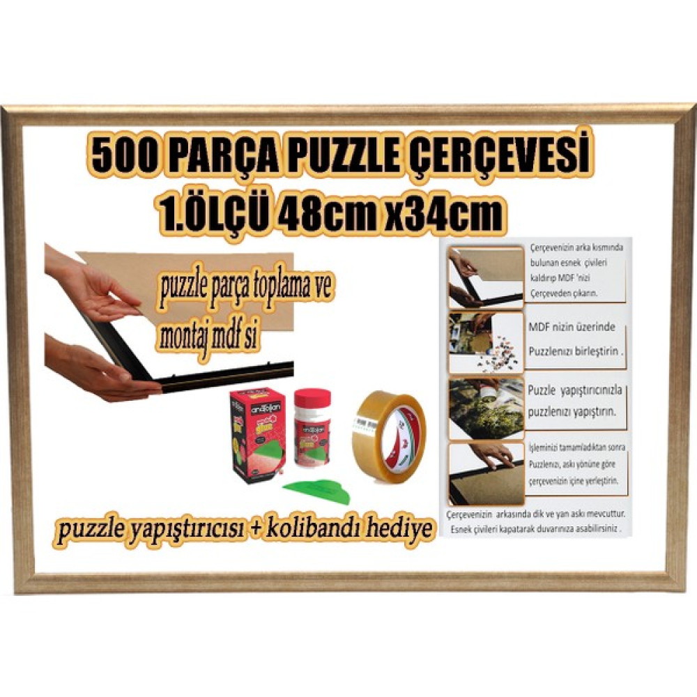 mixefor Puzzle Çerçevesi 48 x 34 cm Renk eskitme gümüş Çerçeve Genişliği 23 mm Puzzle & Aksesuarları Fiyatı