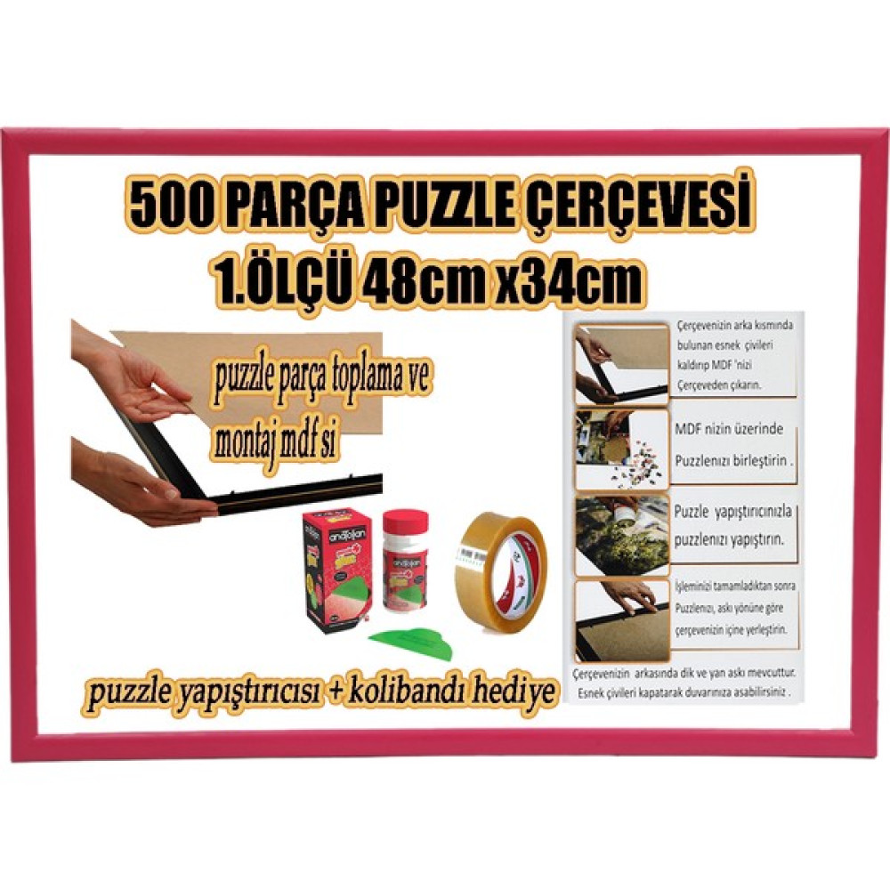 mixefor Puzzle Çerçevesi 48 x 34 cm Renk Fuşya Çerçeve Genişliği 23 mm Puzzle & Aksesuarları Fiyatı