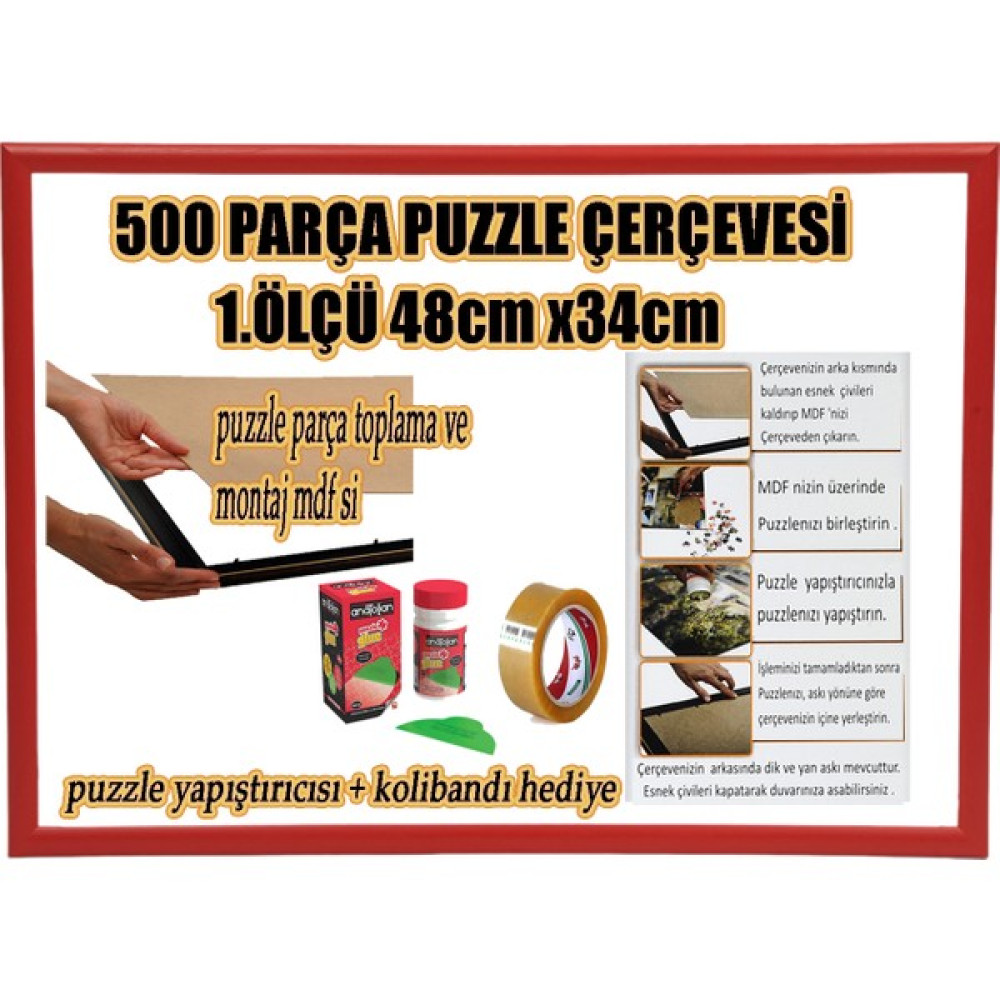 mixefor Puzzle Çerçevesi 48 x 34 cm Renk Kırmızı Çerçeve Genişliği 23 mm Puzzle & Aksesuarları Fiyatı