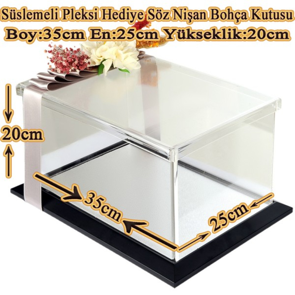 mixefor Söz Nişan Bohça Kutusu -Özel Pleksi Kutu -Söz Nişan Hediye Kutusu -35CM X25CM X20CM ölçü Eşya Saklama Kutusu Fiyatı