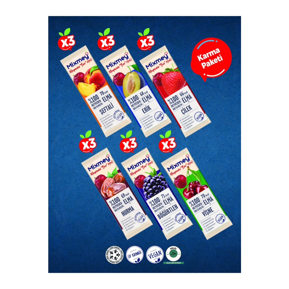 mixmey Karma 3 Paket 6*20gr (18adet) Atıştırmalık Fiyatı