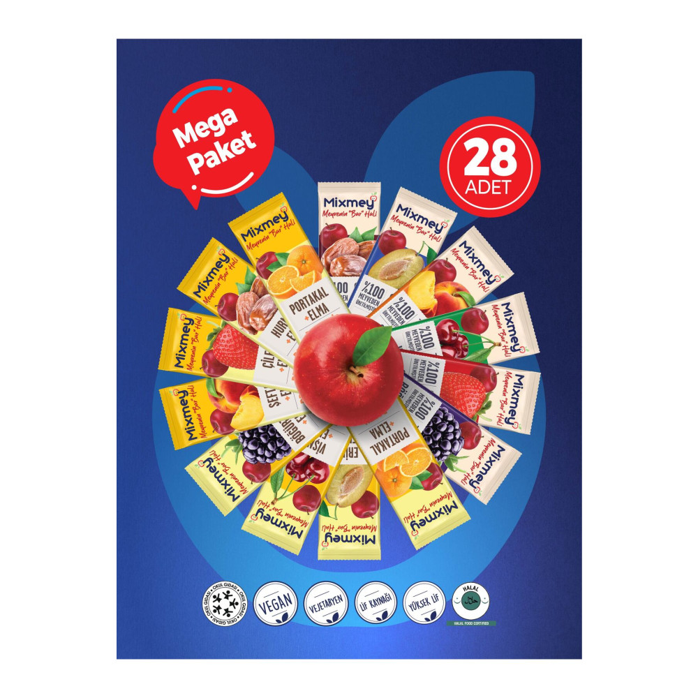 mixmey Mega Paket Meyve Bar*28 Adet Atıştırmalık Fiyatı