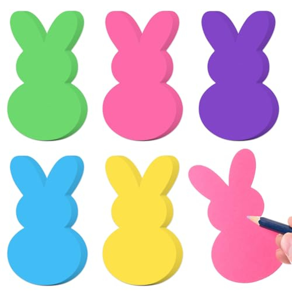 MixTeach 200 Pcs Easter Bunny Cutouts Paper Rabbit Shapes 4 Inch Colorful Easter Paper Bunny Die Cuts Classroom Decoration for Spring Party Bulletin Board Decor School DIY Craft Projects