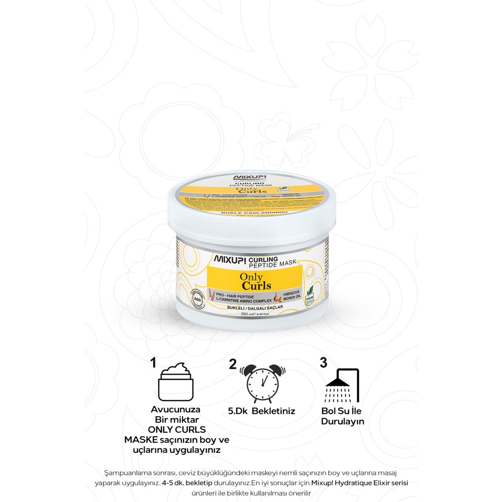 Mixup Bukleli ve Dalgalı Saçlar İçin Pro-Hair Peptit ve L-Karnitin Amino Kompleks Maske 250 ml Diğer Fiyatı