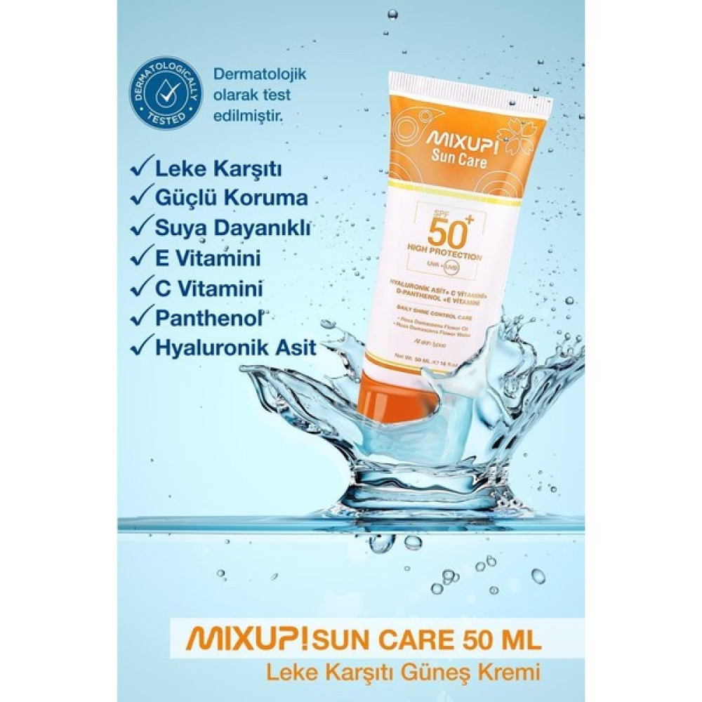 Mixup Sun Care Spf 50+ Uva+Uvb Leke Karşıtı Koruyucu Güneş Kremi 50ML Güneş Kremleri ve Losyonları Fiyatı