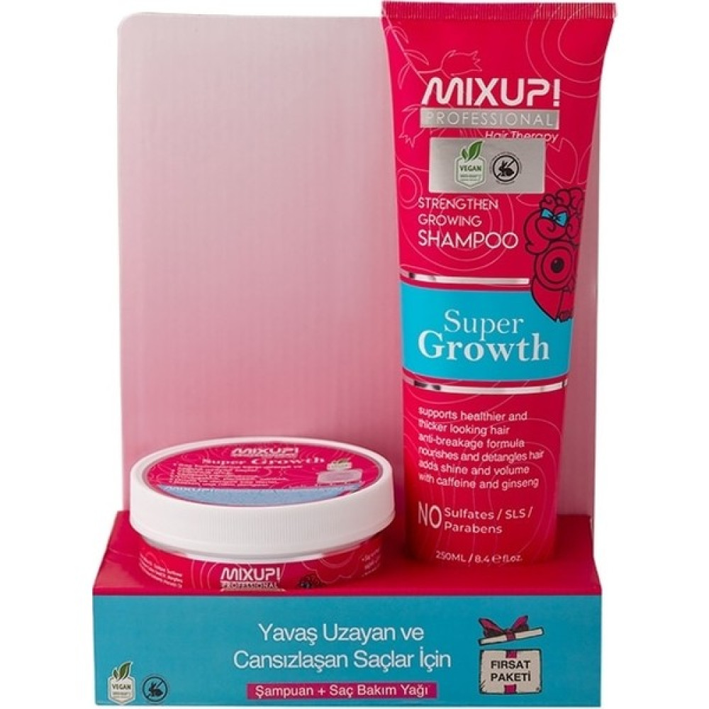 Mixup Super Growth Şampuan 250 ml + Saç Bakım Yağı 200 ml Şampuan ve Saç Kremi Fiyatı