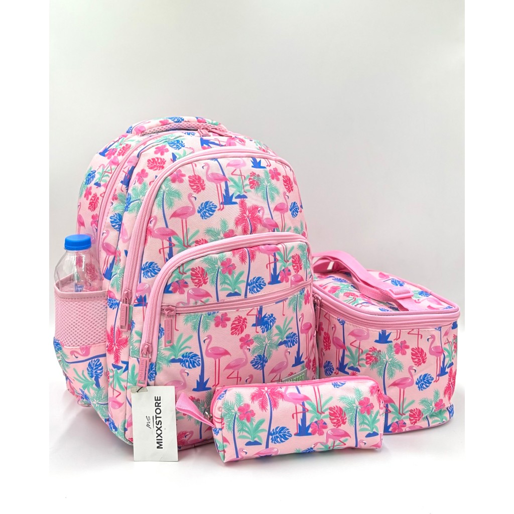 Mixx Store Flamingo Desenli Pembe Renk Master Pack Beslenmelik ve Kalemlikli Kız Çocuk Sırt İlkokul Çantası Seti Kalem & Yazı Gereçleri Fiyatı