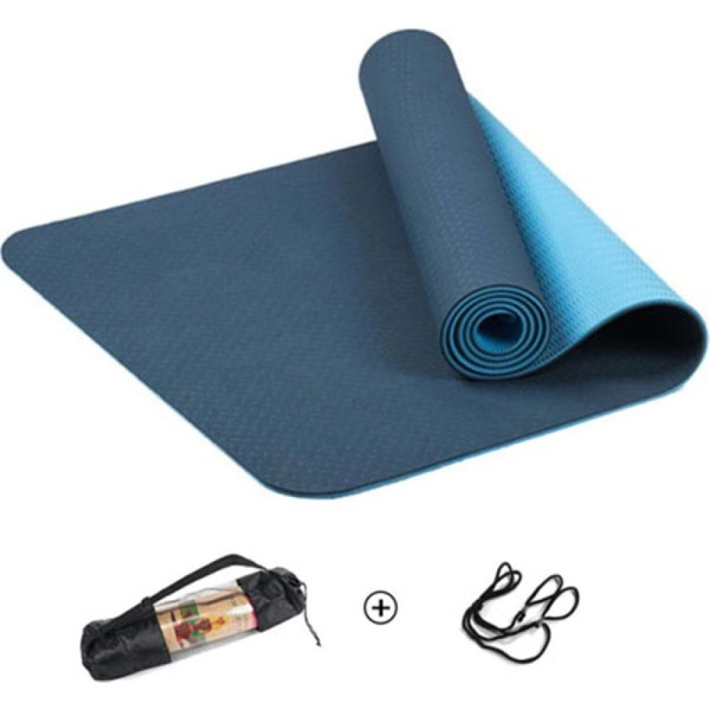 Miyang Tpe Pilates Yoga Minderi 6 Mm, Taşıma Çantalı Çift Renkli Yoga Matı Mavi Pilates Minderi Fiyatı