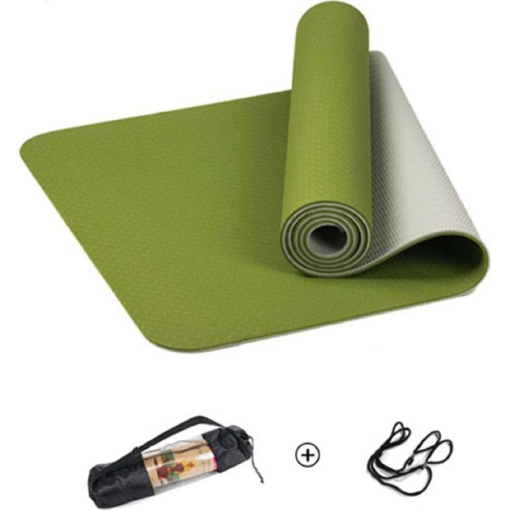 Miyang Tpe Pilates Yoga Minderi 6 Mm, Taşıma Çantalı Çift Renkli Yoga Matı Yeşil Pilates Minderi Fiyatı