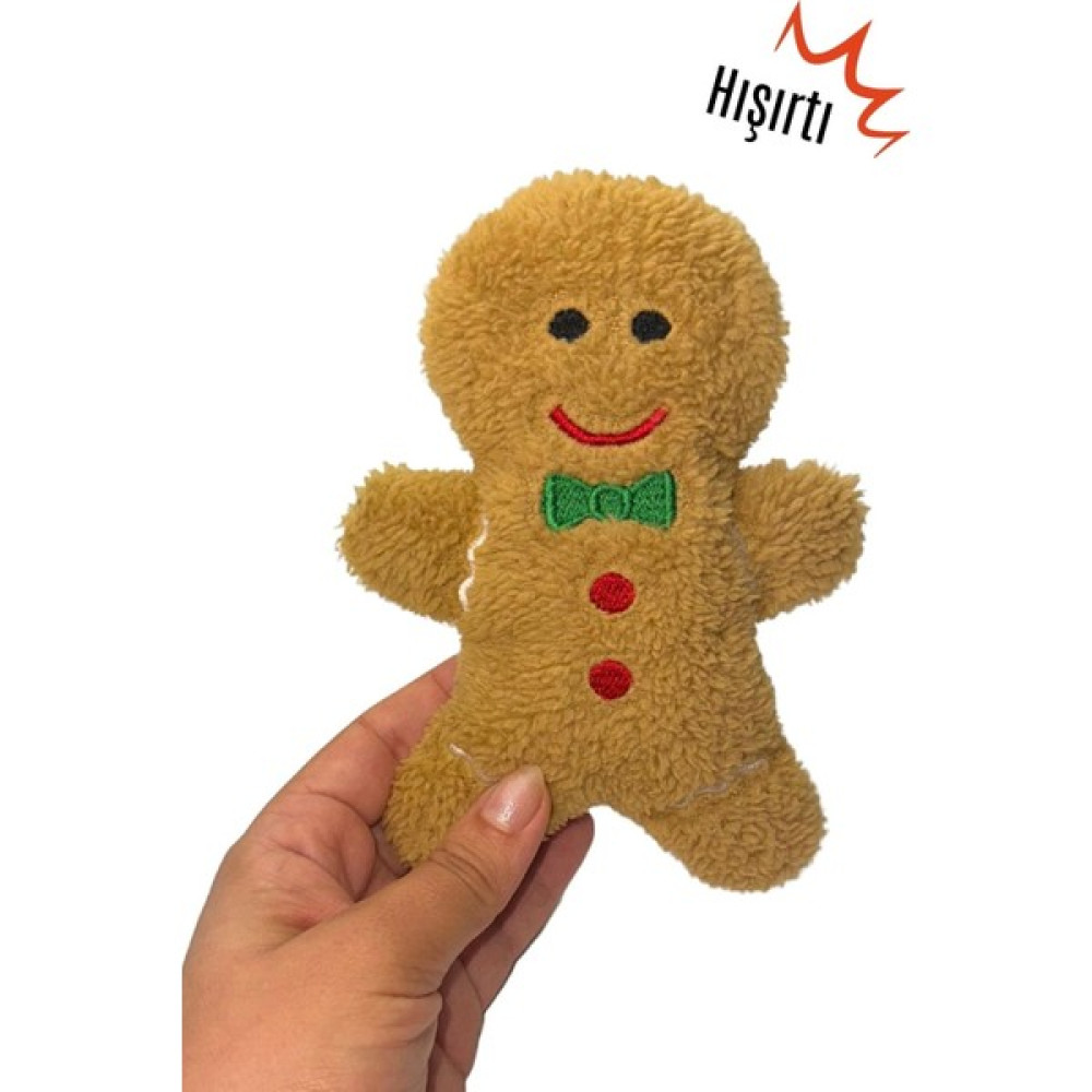 Miyav Yılbaşı Temalı Kedi Oyuncağı Hışırtı Sesli Peluş Kurabiye - Gingerbread Sesli Kedi Oyuncağı - Kahverengi Evcil Hayvan Ürünleri Fiyatı