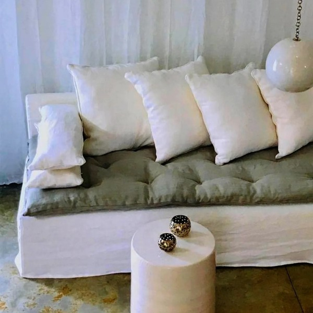 Miyolin Keten Koltuk Pedi, Yıkanabilir Şilte, Keten Koltuk Minderi, Elyaf Dolgulu Koltuk Örtüsü - 70 x 180 cm - Haki Koltuk & Kanepe Örtüsü Fiyatı
