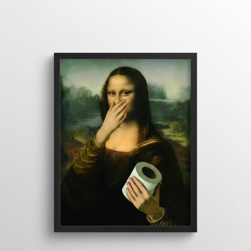 Miyrem-Eğlenceli ,komik Wc Posteri-Monalisa Kokudan Duramıyor -Ahşap Çerçeveli Tablo - 20 x 25 cm - Siyah Çerçeve Kanvas Tablo Fiyatı
