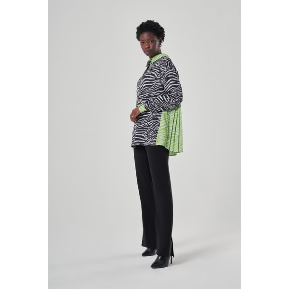 Mizalle Arkası Piliseli Zebra Siyah Tunik Tunik Fiyatı