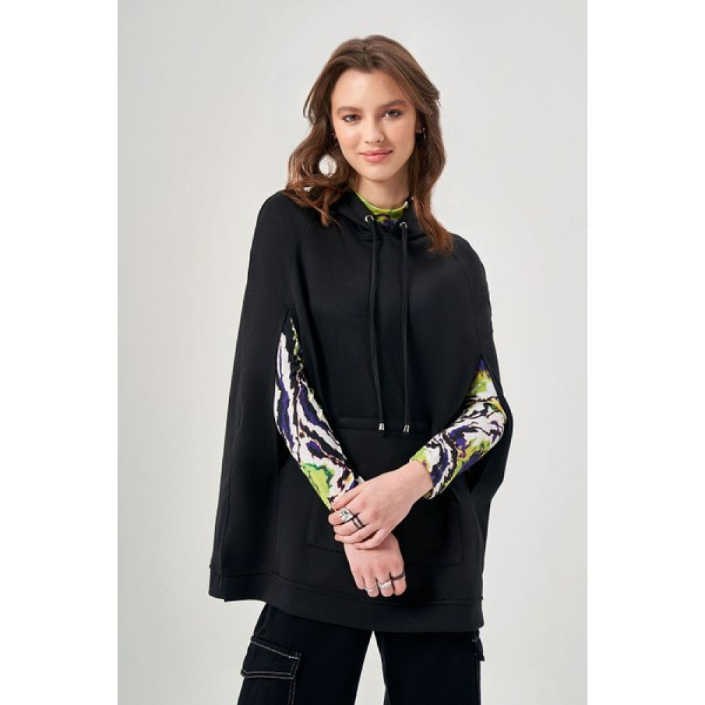 Mizalle Pelerin Siyah Sweatshirt Bayan Sweatshirt Fiyatı