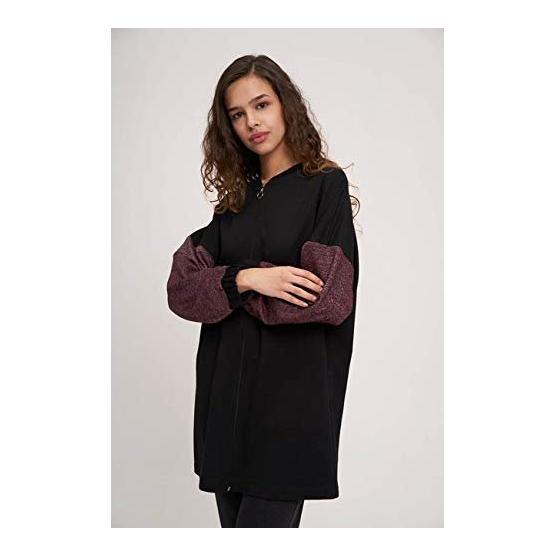 Mizalle Siyah Sim Garnili Bomber
