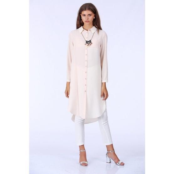 Mizalle Yandan Yırtmaçlı Tunik - Kadın Somon