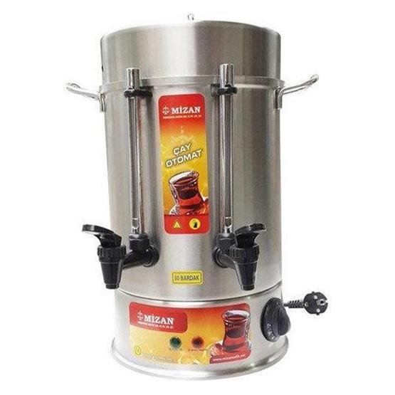 Mizan 60 Bardak Plastik Musluklu 1200 W 6 lt Demleme 6 lt Su Isıtma Kapasiteli Çay Makinesi Gümüş Çay Makineleri Fiyatı