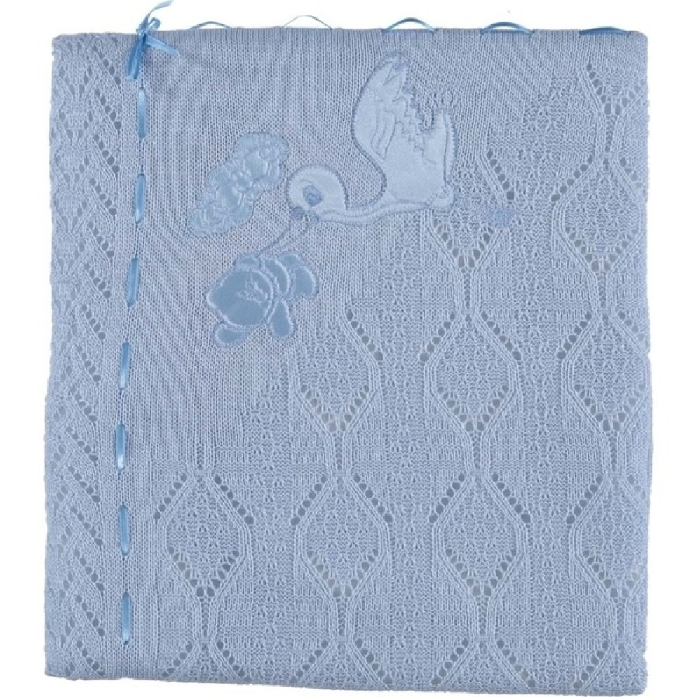 Mızmız Bebe Elyaflı Leylekli Battaniye 80 x 100 cm Mavi Oto Boyaları Fiyatı
