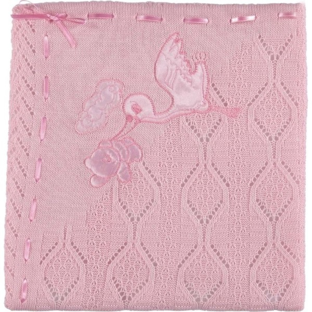 Mızmız Bebe Elyaflı Leylekli Battaniye 80 x 100 cm Pembe Oto Boyaları Fiyatı