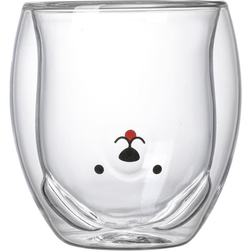 Mj Glass Ayıcıklı Çift Cidarlı Tasarım Cam Bardak 250 ml - Hediyelik Çift Cidarlı Ayıcık Bardak Fincan / Bardak / Kahve Takımı Fiyatı
