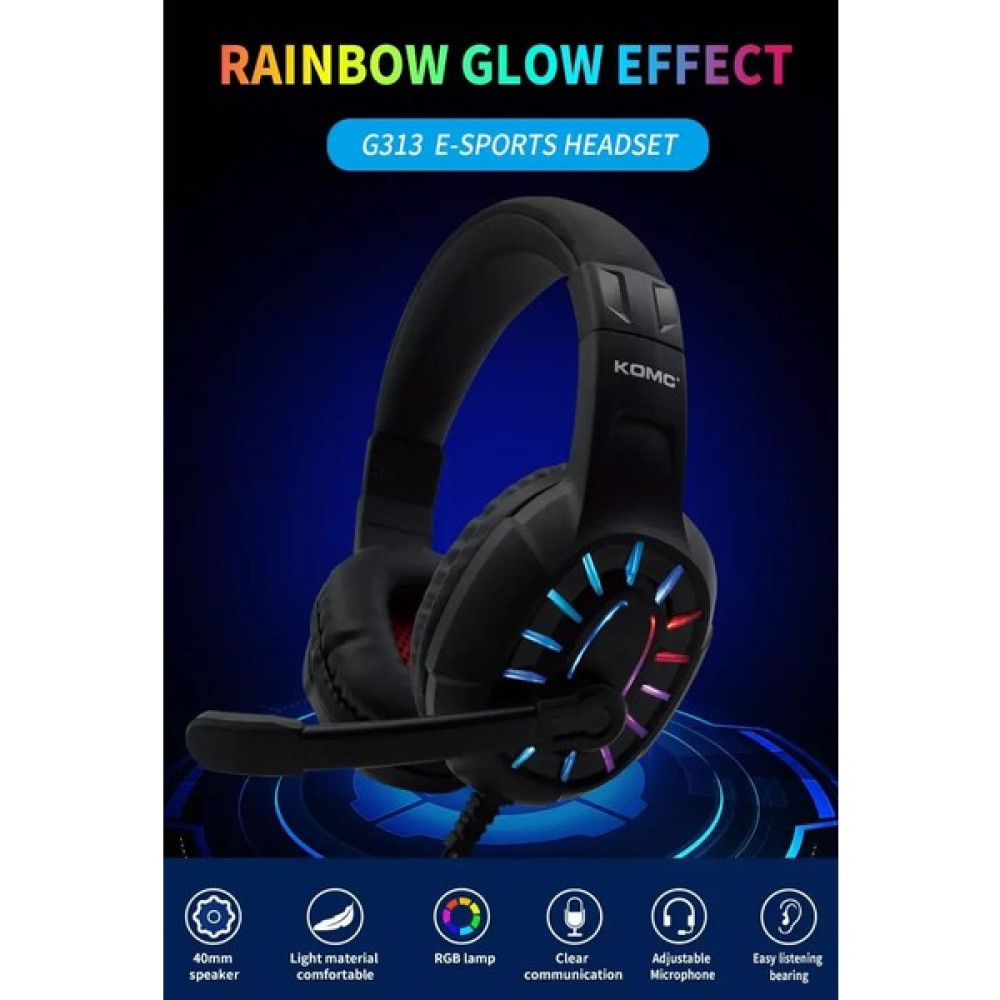 Mj Tech G313 Gaming Oyuncu Mikrofonlu Ledli Profesyonel Kulaklık - Rgb Ledli Oyuncu Kulaklığı - Siyah Kulak Üstü Kulaklık Fiyatı