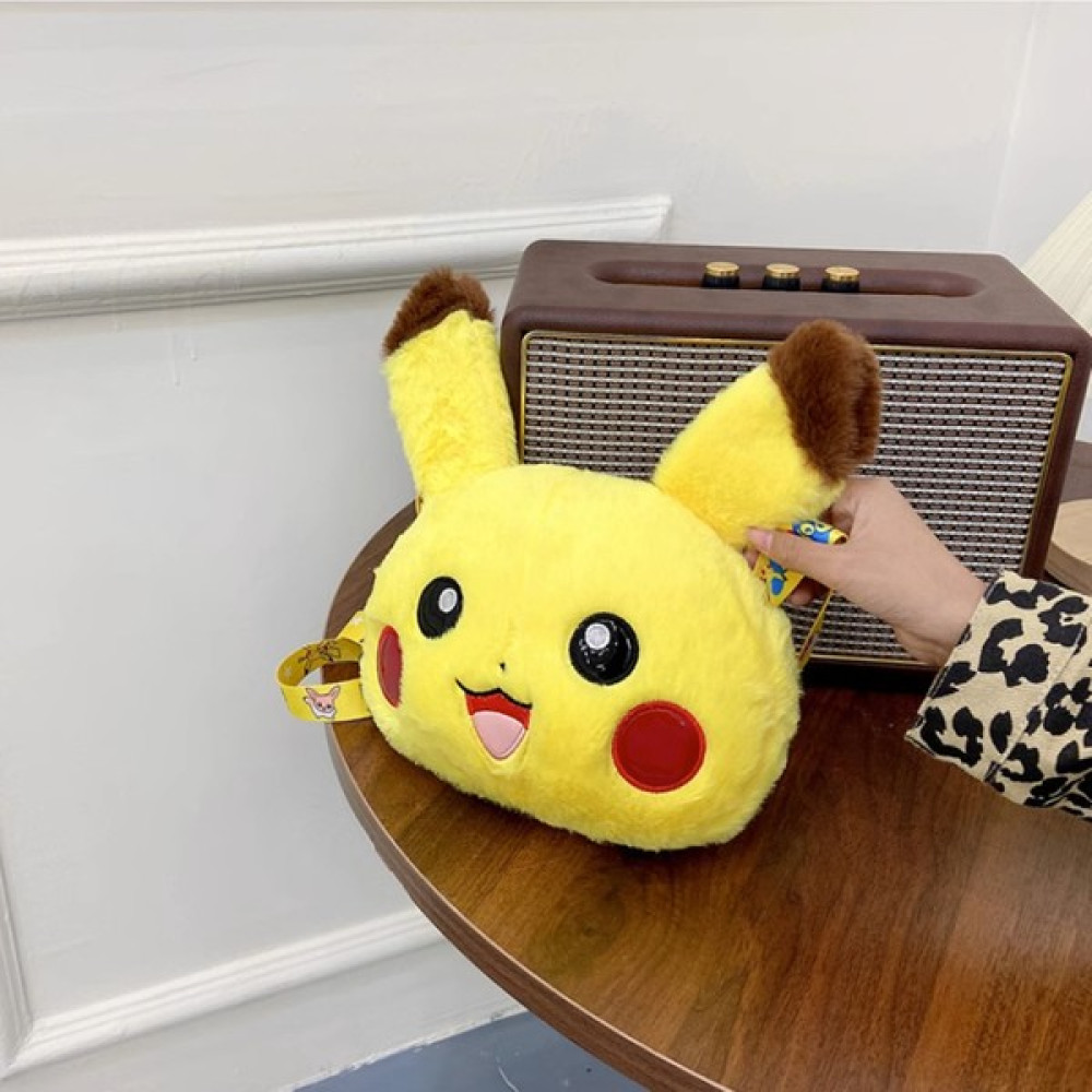 Mj Toys Hello Kitty Pikachu Pembe Peluş Kadın Çantası El Çantası Günlük Çanta Tablet Çantası Kozmetik Çanta Erkek El Çantası Fiyatı