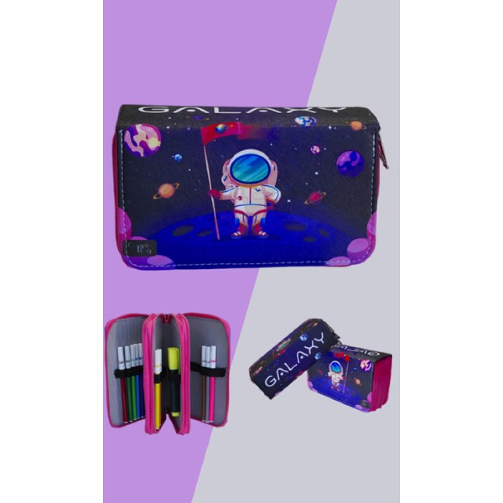 Mj Toys Kalem Kutusu Astronot Galaksi Desenli Kawai Organizer Kalemkutu Üç Bölmeli Kalemlik Kalemlik (Kalem Kutusu) Fiyatı