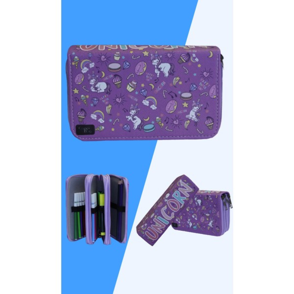 Mj Toys Kalem Kutusu Unicorn Desenli Kawai Organizer Kalemkutu Üç Bölmeli Kalemlik Kalemlik (Kalem Kutusu) Fiyatı