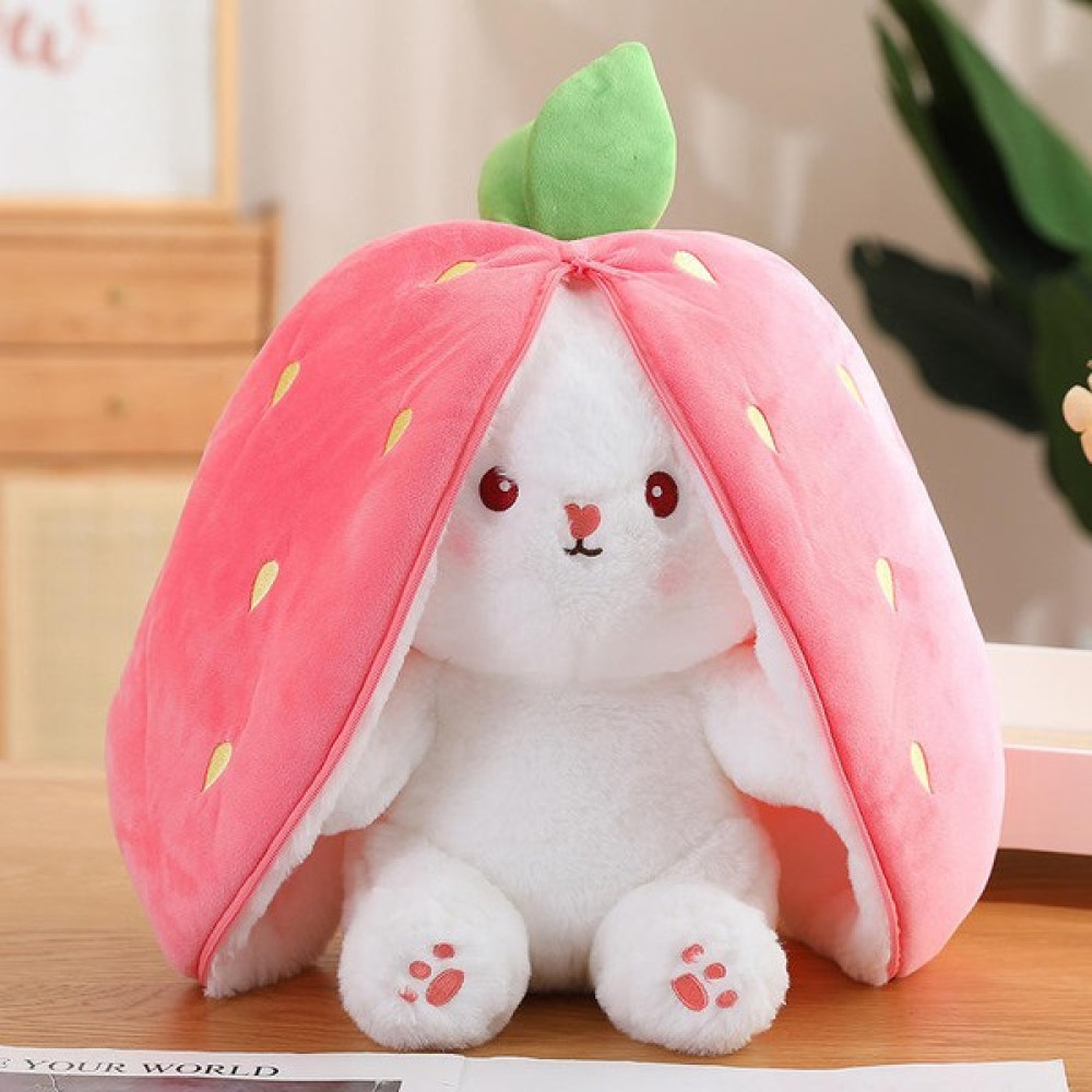Mj Toys Peluş Çilek Tavşan 50 cm Peluş Oyuncak Peluş Tavşan Fermuarlı Sevgiliye Özel Hediyelik Pembe Peluş Oyuncaklar Fiyatı