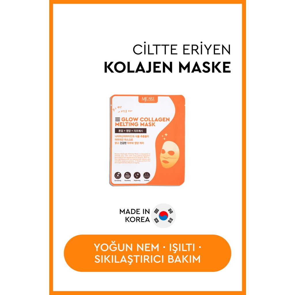 Mjcare Glow Collagen Melting Maske - Şeffaflaşan Eriyen Yüz Maskesi Tüm Cilt Tipleri İçin Nemlendirici Maskeler Fiyatı
