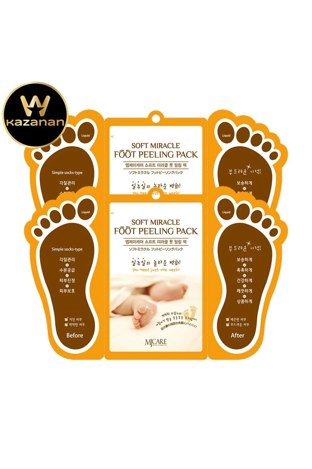 Mjcare Miracle Foot Peeling Pack - Çorap Tipi Ayak Peeling Maskesi 2li" Ayak Bakımı Fiyatı