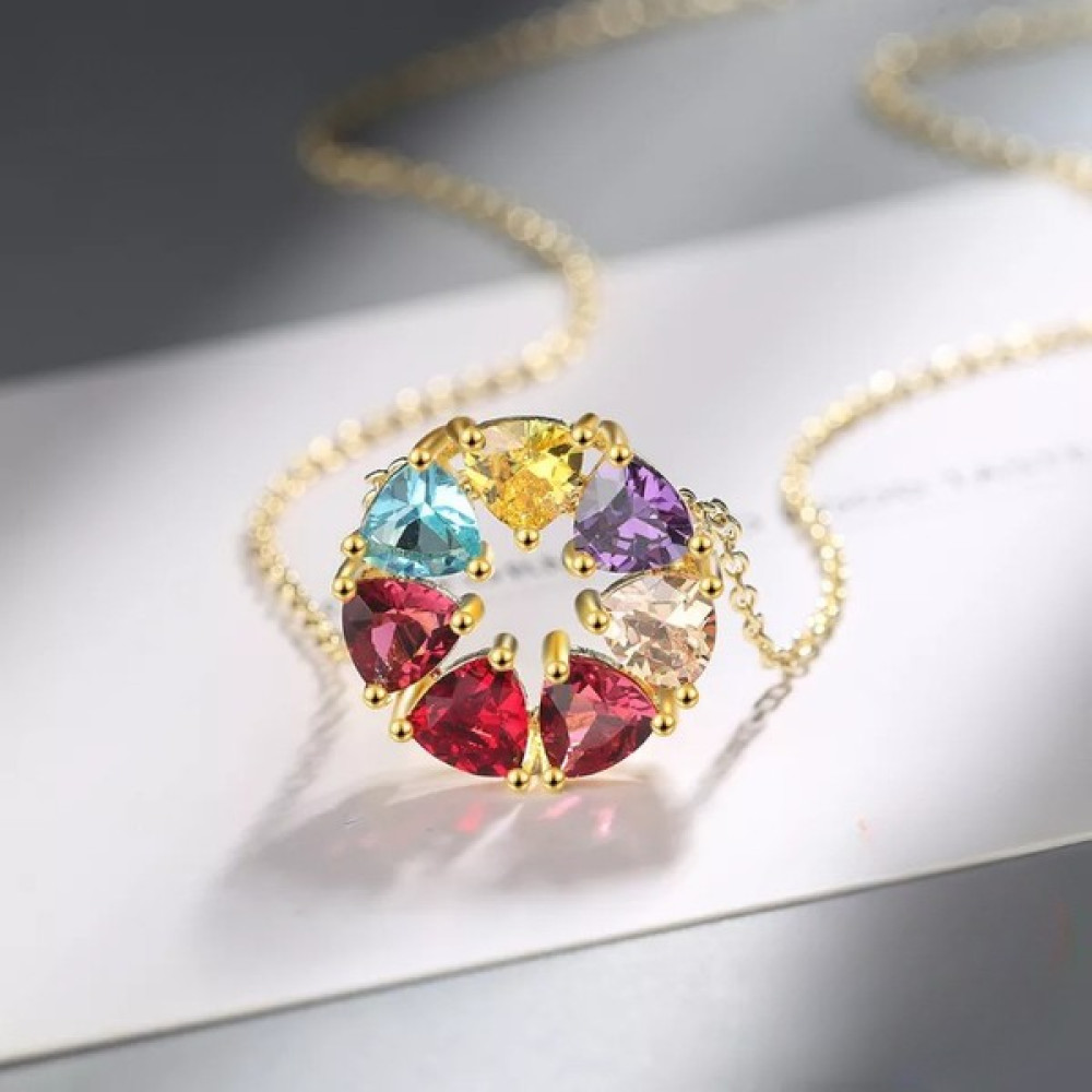 Mjey Accessories 925 Ayar Kadın Gümüş Çok Renkli Yaz Kolyesi Gümüş Kolye Fiyatı