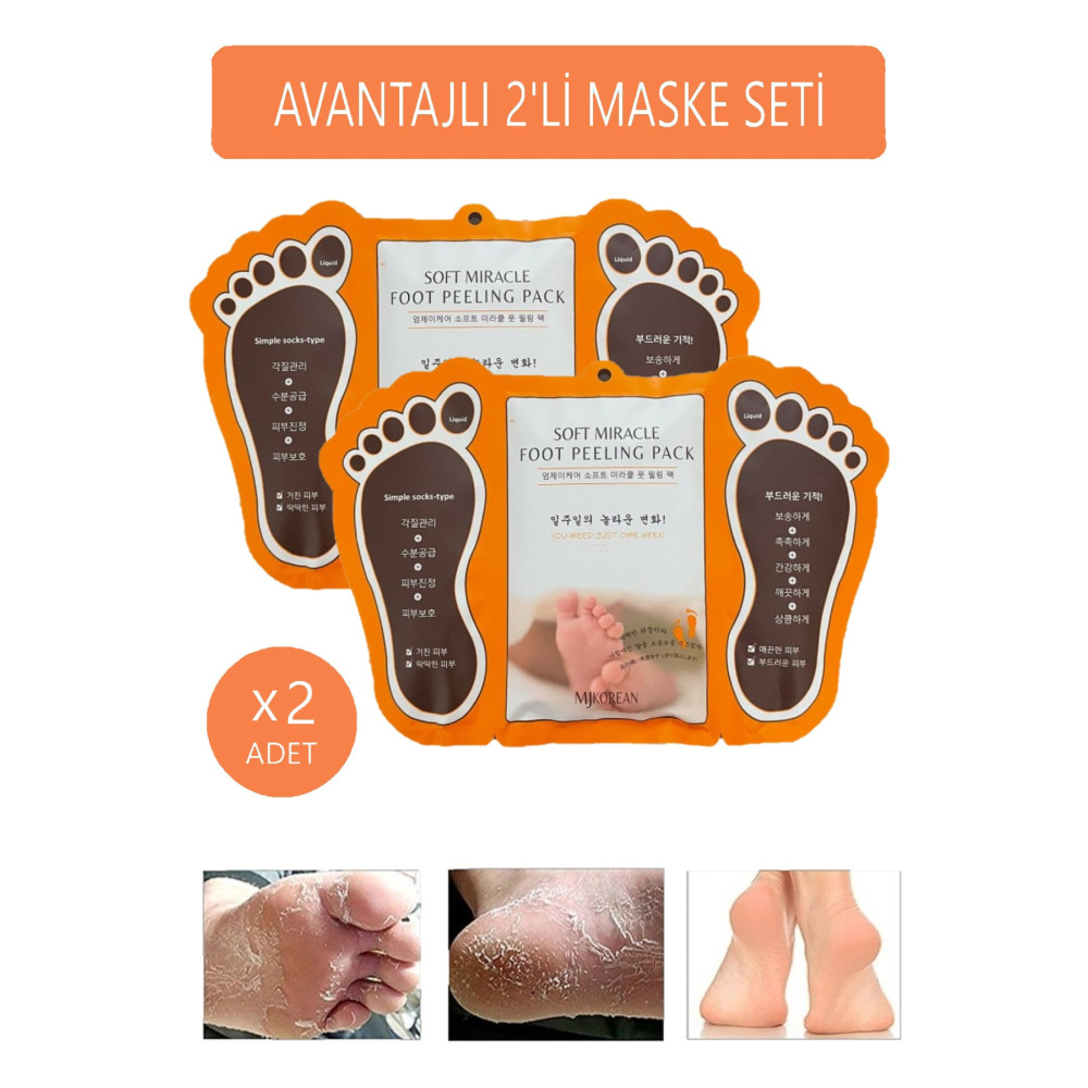 MJKOREAN 2li Ayak Soyucu Çorap Ölü Derileri Soyan Ayak Çorabı Peeling Ayak Bakımı Fiyatı