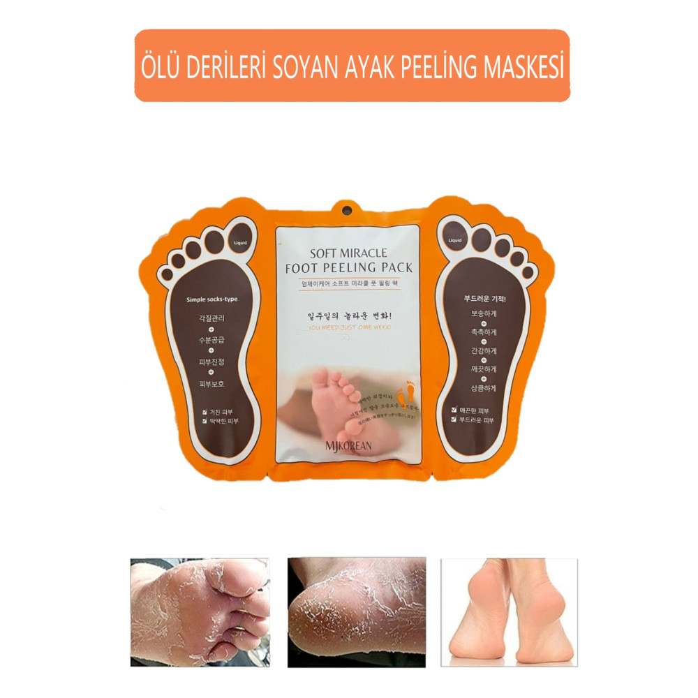 MJKOREAN Ayak Soyucu Çorap Ölü Derileri Soyan Ayak Çorabı Peeling Maskesi Ayak Bakımı Fiyatı