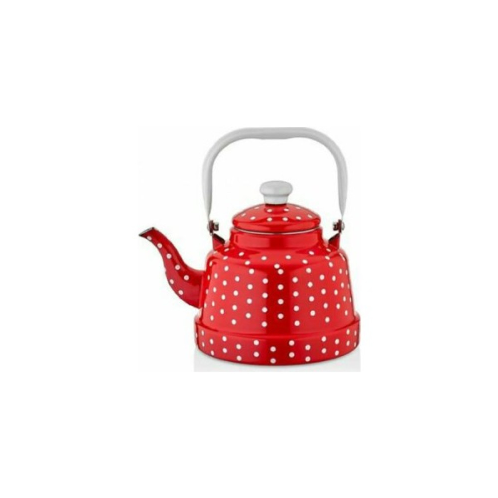 M&K Kitchen Ebru Emaye Kırmızı Demlik Çaydanlık Vintage Nostalji 1,7 lt Eçkp-16 Çay / Çaydanlık Setleri Fiyatı