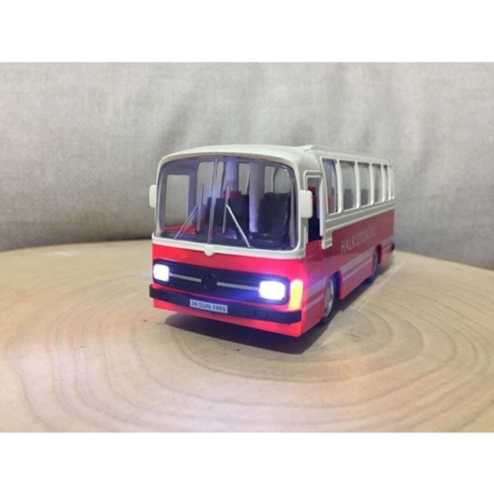 Mk Model Model Maket 1/27 Ölçek Nostalji Halk Otobüsü Sesli ve Işıklı (Kırmızı) - Renkli Oyuncak Araç Fiyatı
