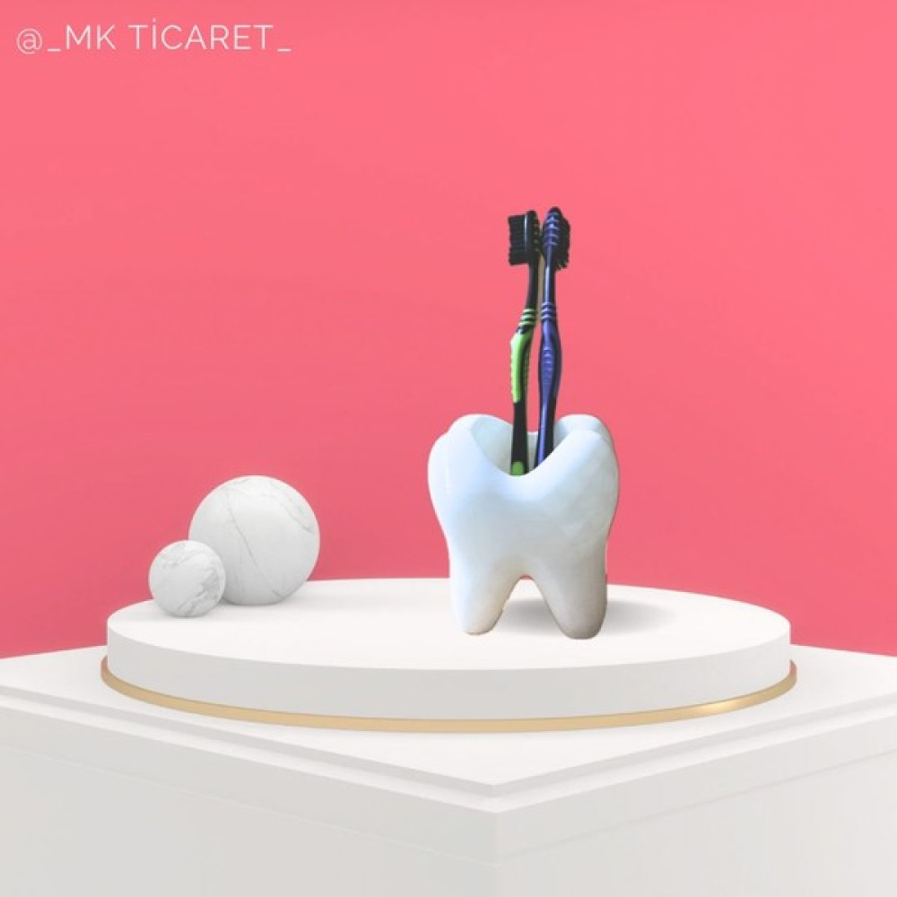 Mk Shop 3 Boyutlu Diş Şeklinde 10 cm Uzunluğunda Kalemlik/diş Fırçalık Diş Fırçalık Fiyatı