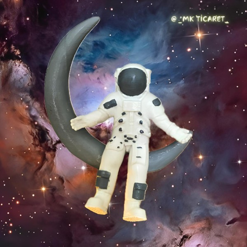 Mk Shop 3D Hilal Üzerinde Oturan Astronot FİGÜRÜ-10CM Oyuncak Fiyatı
