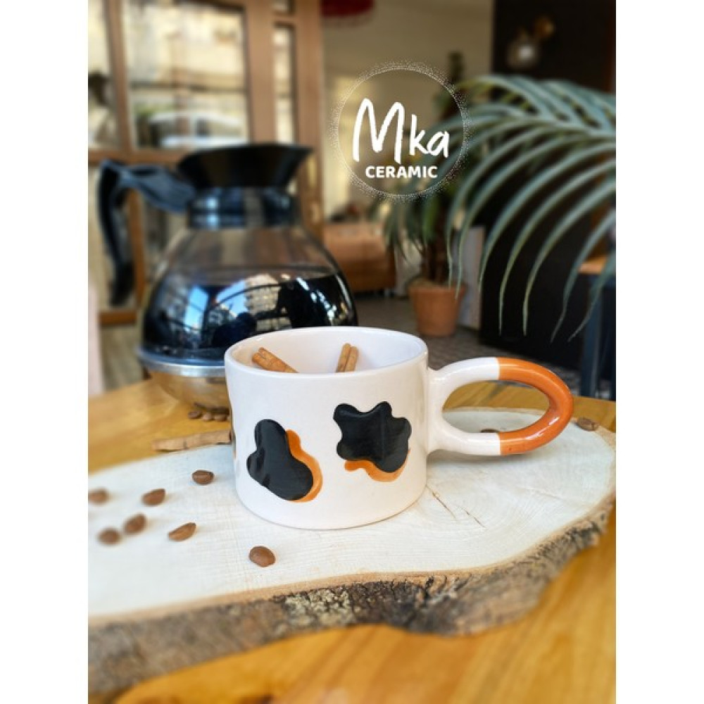 Mka Market Black Leos El Yapımı Seramik Kupa - 1 Adet - Siyah - 200 ml Fincan / Bardak / Kahve Takımı Fiyatı