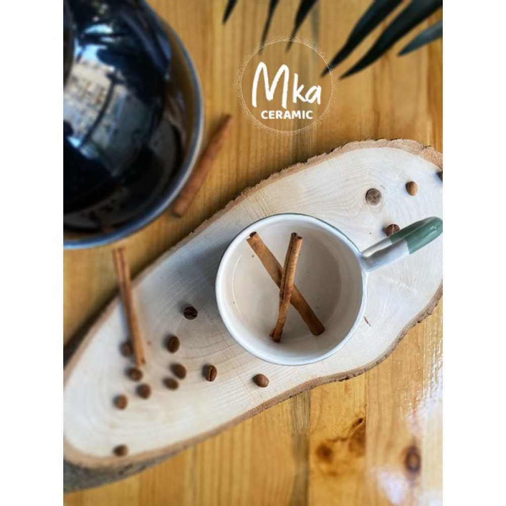Mka Market Blue River El Yapımı Seramik Kupa - 1 Adet - Açık Mavi - Beyaz - 200 ml Fincan / Bardak / Kahve Takımı Fiyatı